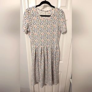 LuLaRoe Amelia dress, off-white with confetti